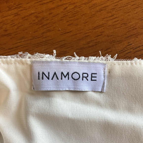 INAMORE Womens Size M Mariposa Little White Dress Mini Lace Appliqué Flowers - Picture 11 of 16